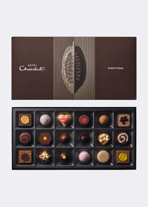 A photo of Hotel Chocolat Everything Chocolate Box 18 Piece