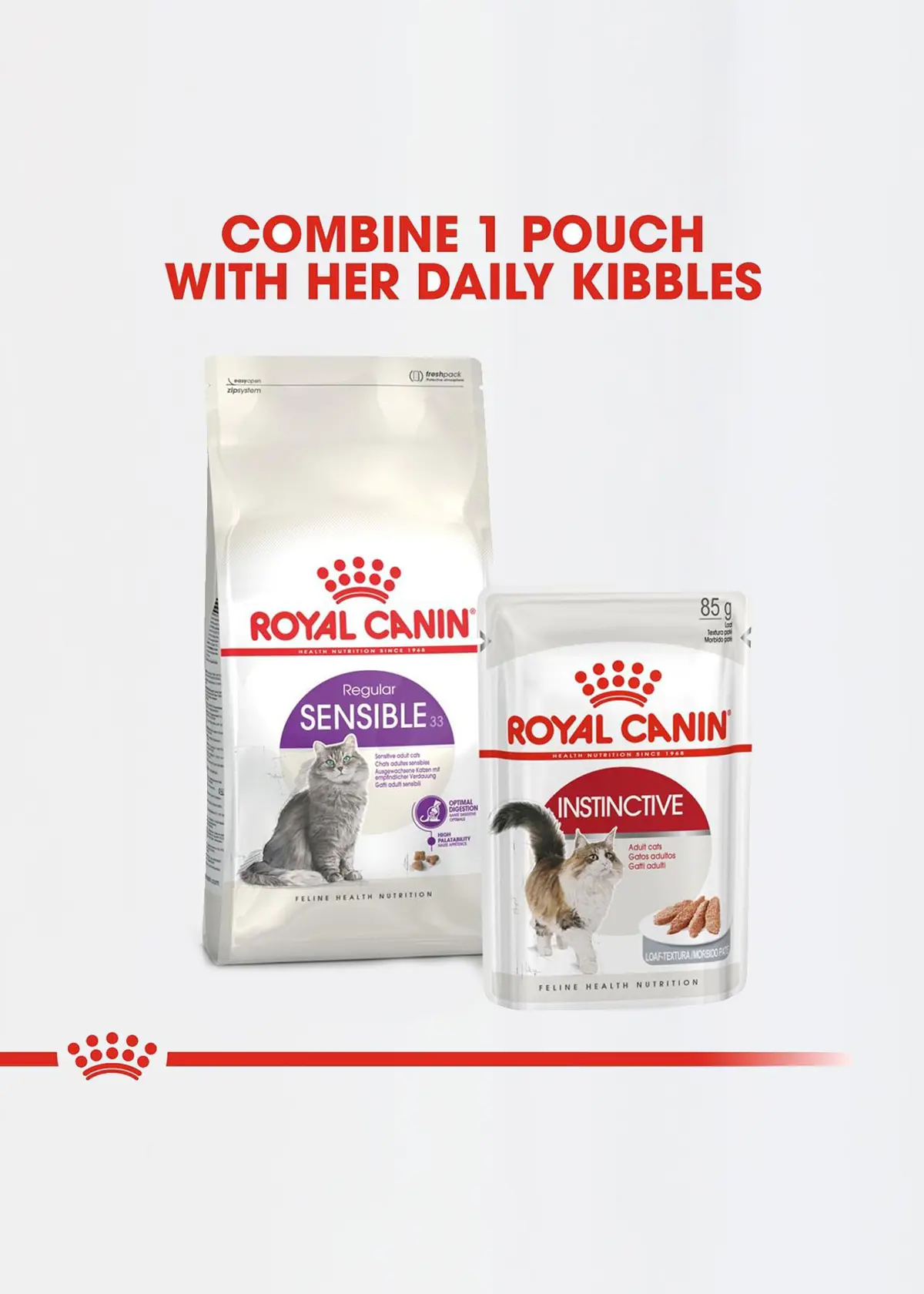 A photo of Royal Canin Regular Sensible Adult Dry Cat Food 33 400g