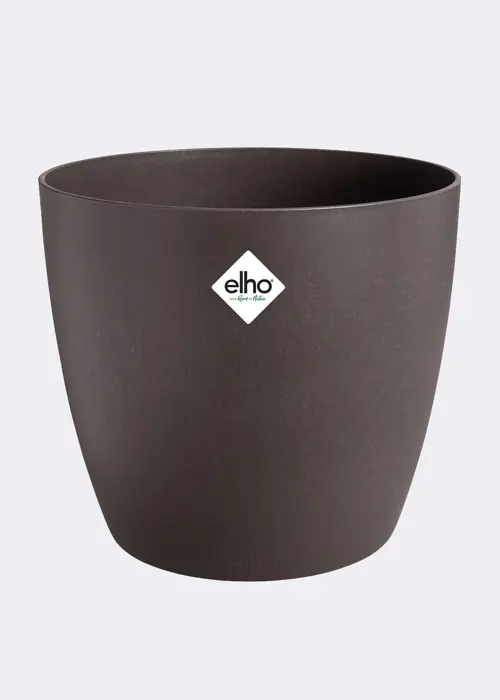 A photo of The Coffee Collection Round Espresso Brown 18cm Plant Pot