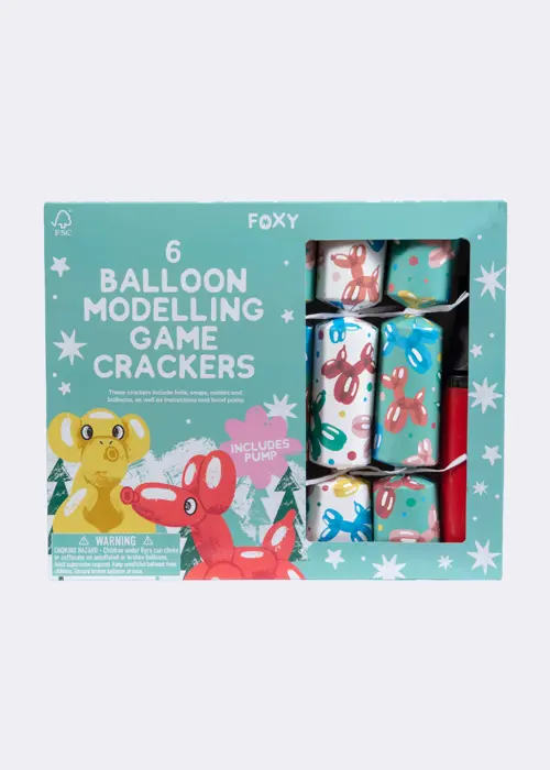A photo of Pack of 6 Foxy Balloon Modelling Christmas Crackers