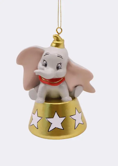 A photo of Disney 3D Dumbo On Gold Stand Hanging Ornament