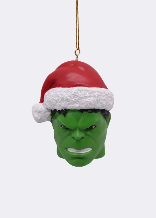 A photo of Disney 3D Hulk Face Hanging Ornament