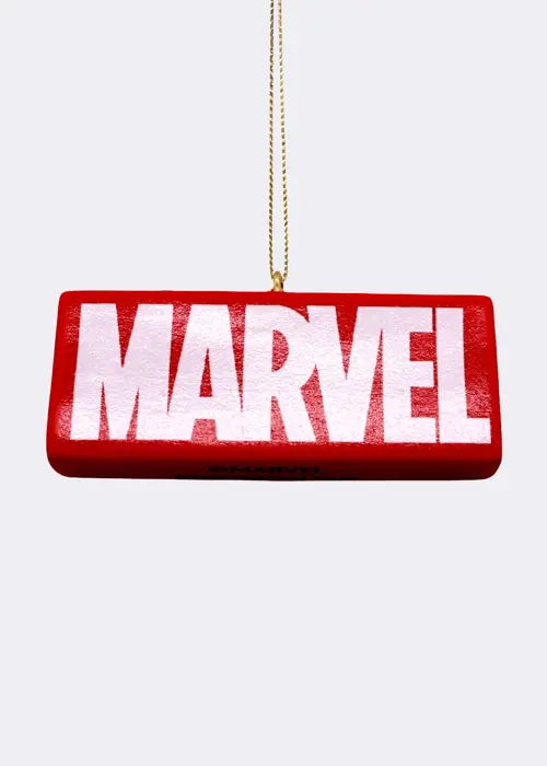 A photo of Disney 3D Marvel Logo Hanging Ornament
