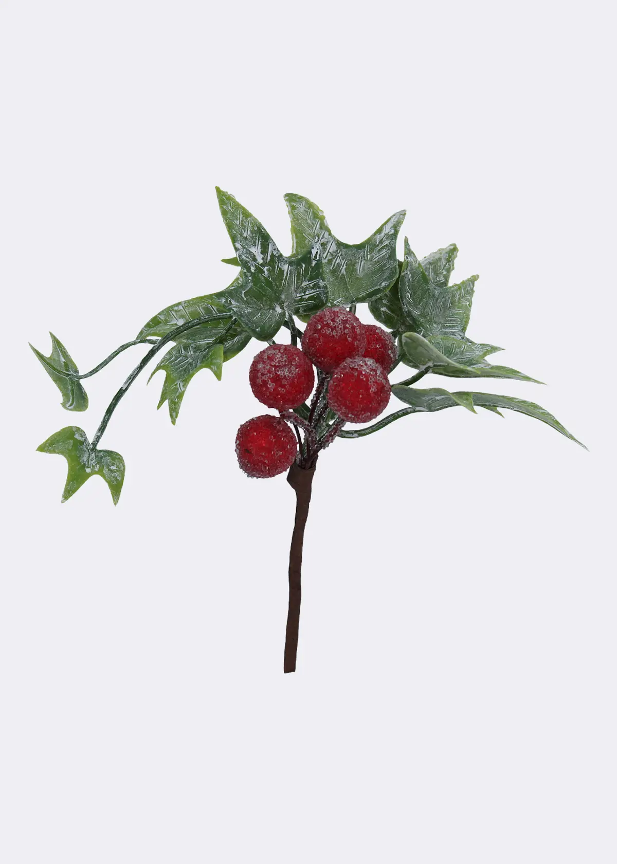A photo of Faux Frosted Ivy & Red Berry Pick 13cm