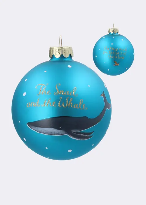 A photo of The Snail & Whale Glass Bauble 8cm Blue