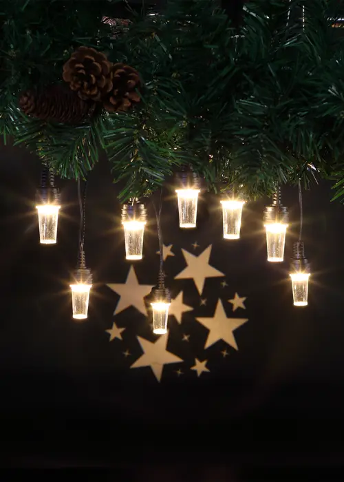 A photo of 8 Warm White Star Pattern Projector String Lights