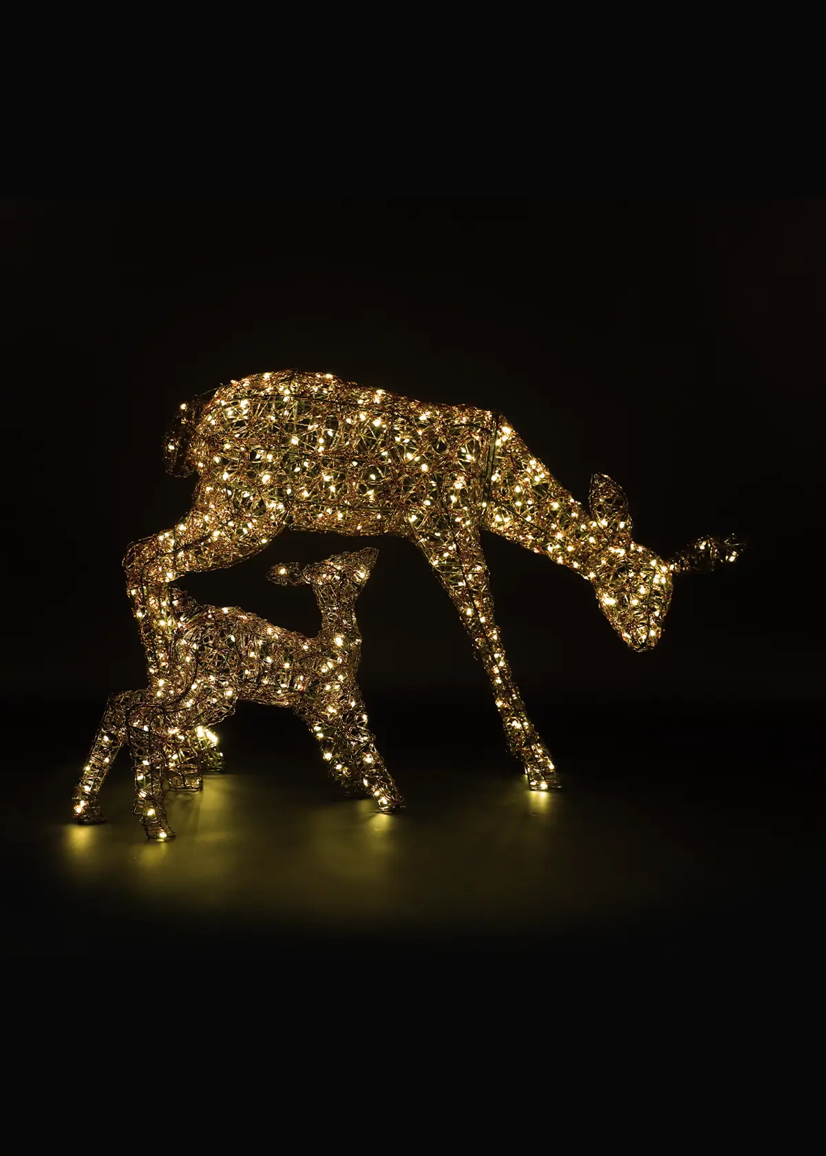 A photo of 70cm Copper Acrylic Duo LED Woburn Deer & Fawn Light