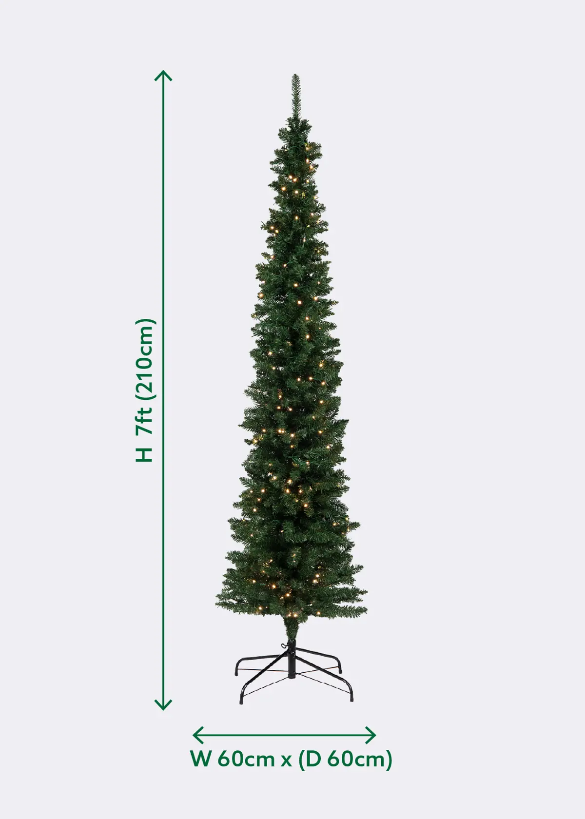 A photo of 7ft Aspen Prelit Artificial Pencil Christmas Tree