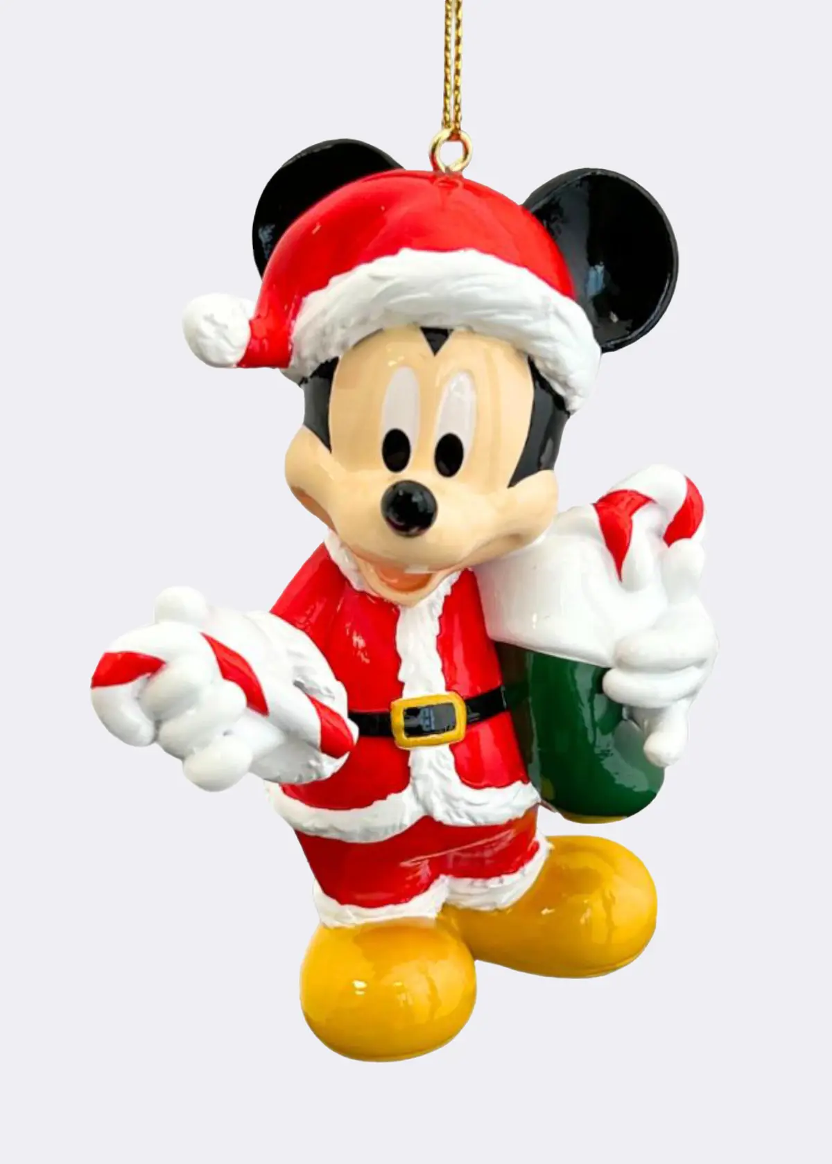 A photo of Disney 3D Santa Mickey Mouse Hanging Ornament