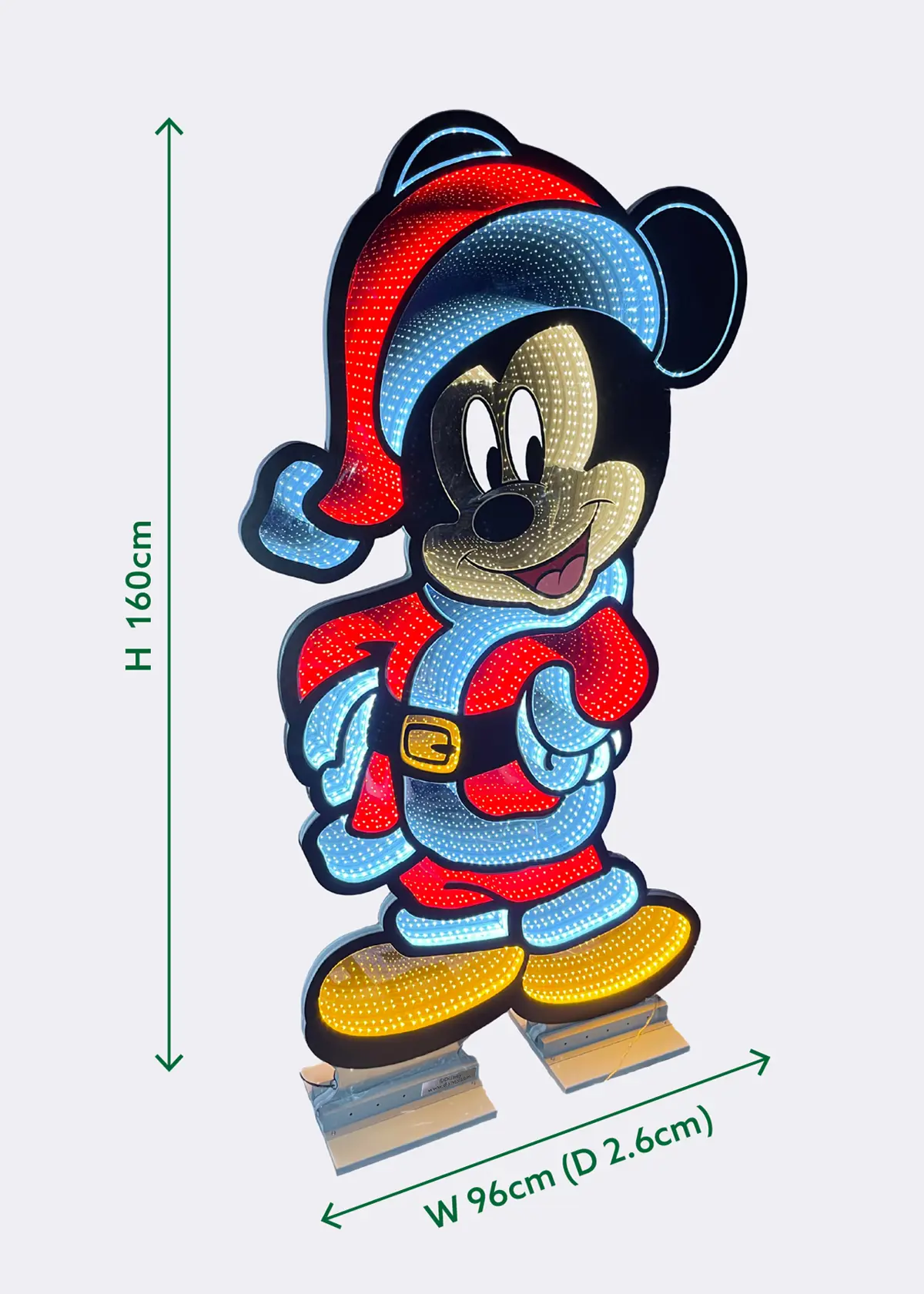 A photo of Disney Santa Mickey Mouse Christmas Infinity Light 1.6m