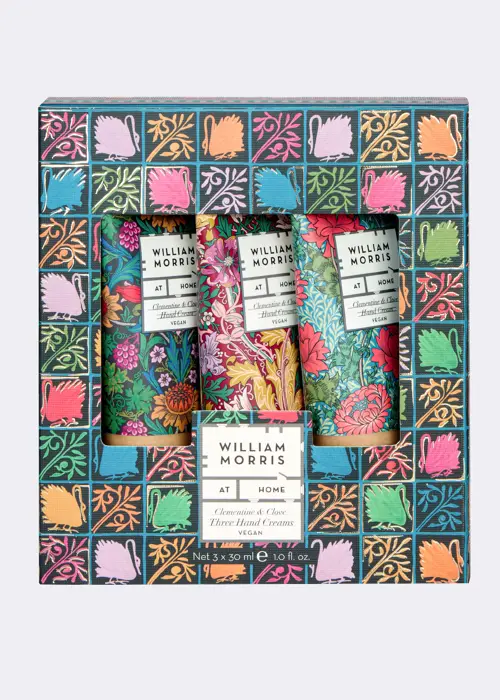 A photo of William Morris Sunflower Swan Hand Creams 3x30ml