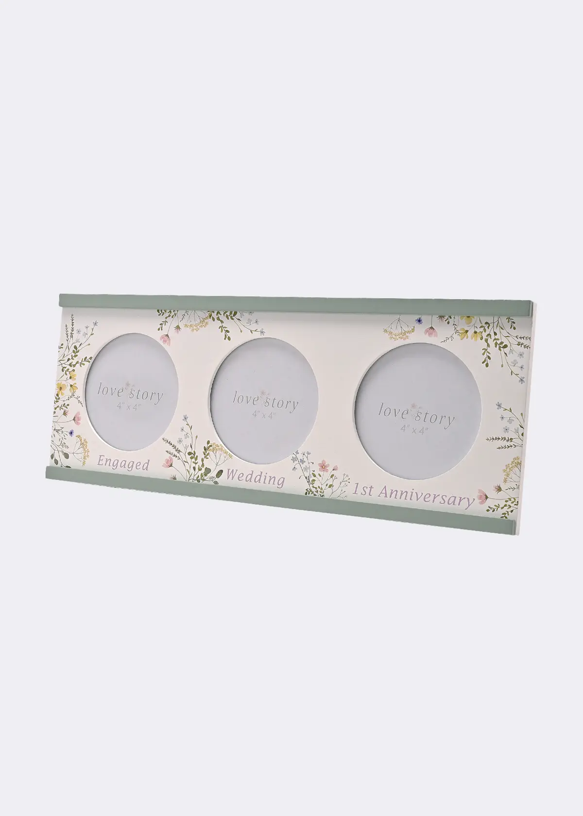 A photo of Love Story Wildflower Triple Photo Frame