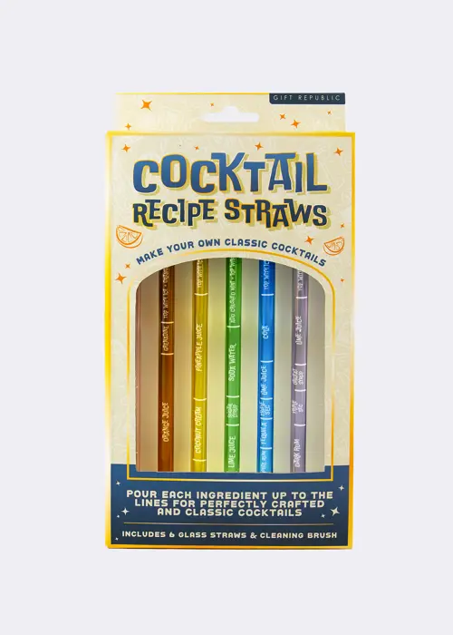 Pack of 6 Cocktail Recipe Straws