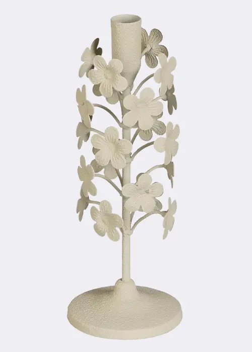 A photo of Cream Flower Candle Holder 25cm