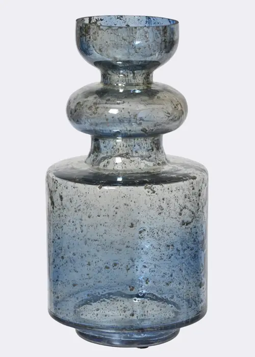A photo of Glass Lustre Vase 36cm Blue
