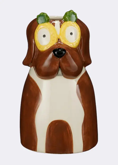Dog Indoor Plant Pot 18.5x10.5cm Brown