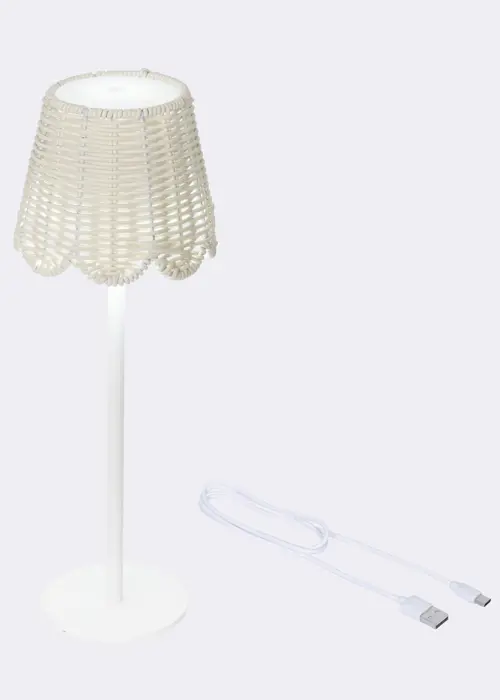A photo of Wicker Indoor Lamp White