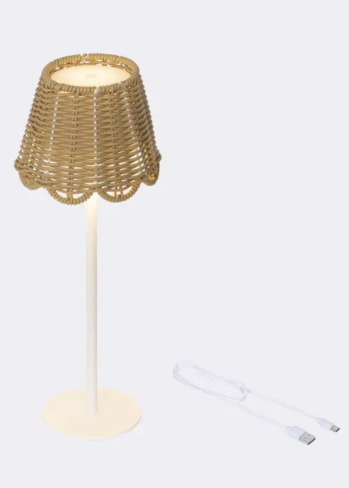 A photo of Wicker Indoor Lamp Beige