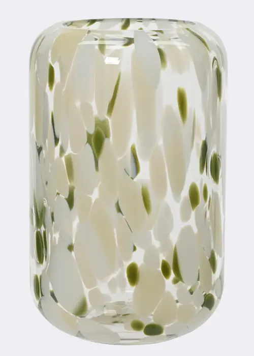 Glass Speckle Vase 32cm Green