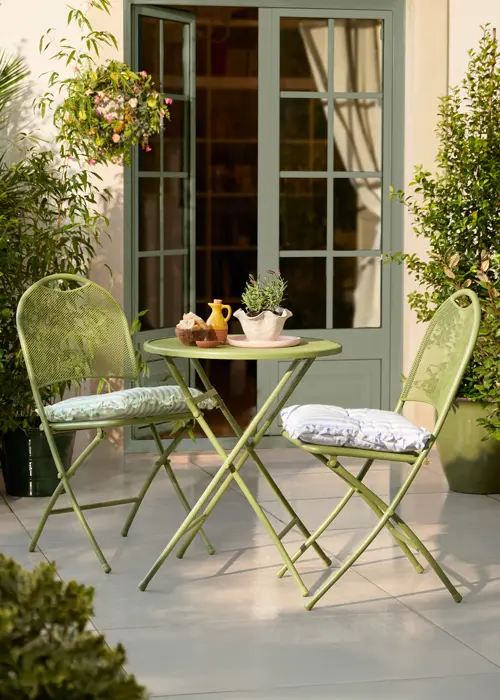 A photo of Lisbon 2 Seater Bistro Set Green