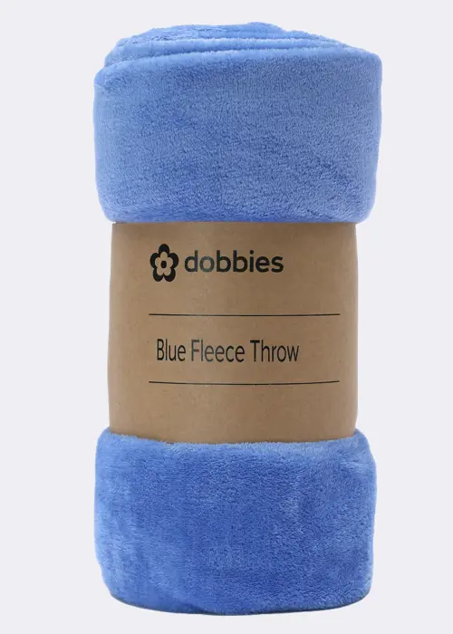 Blue Fleece Throw 130x170cm