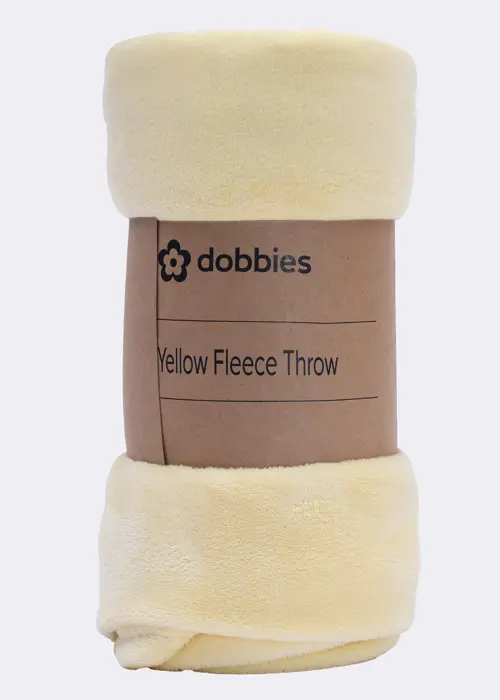 Yellow Fleece Throw 130x170cm