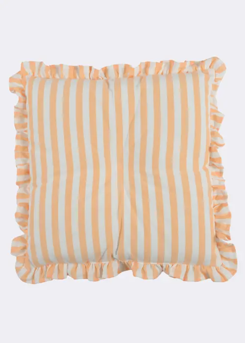 Frill Stripe Seat Pad 40x40cm Orange