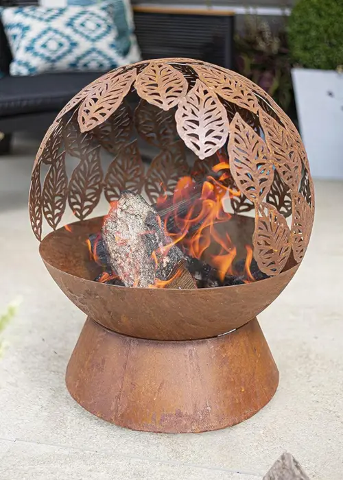 A photo of La Hacienda Leaf Globe Firepit