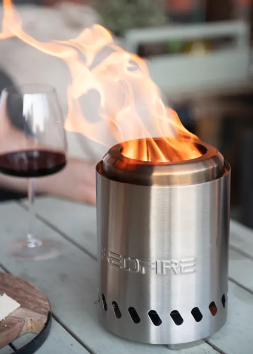 RedFire Volcano Pellet Tabletop Fire Pit Small Stainless Ste