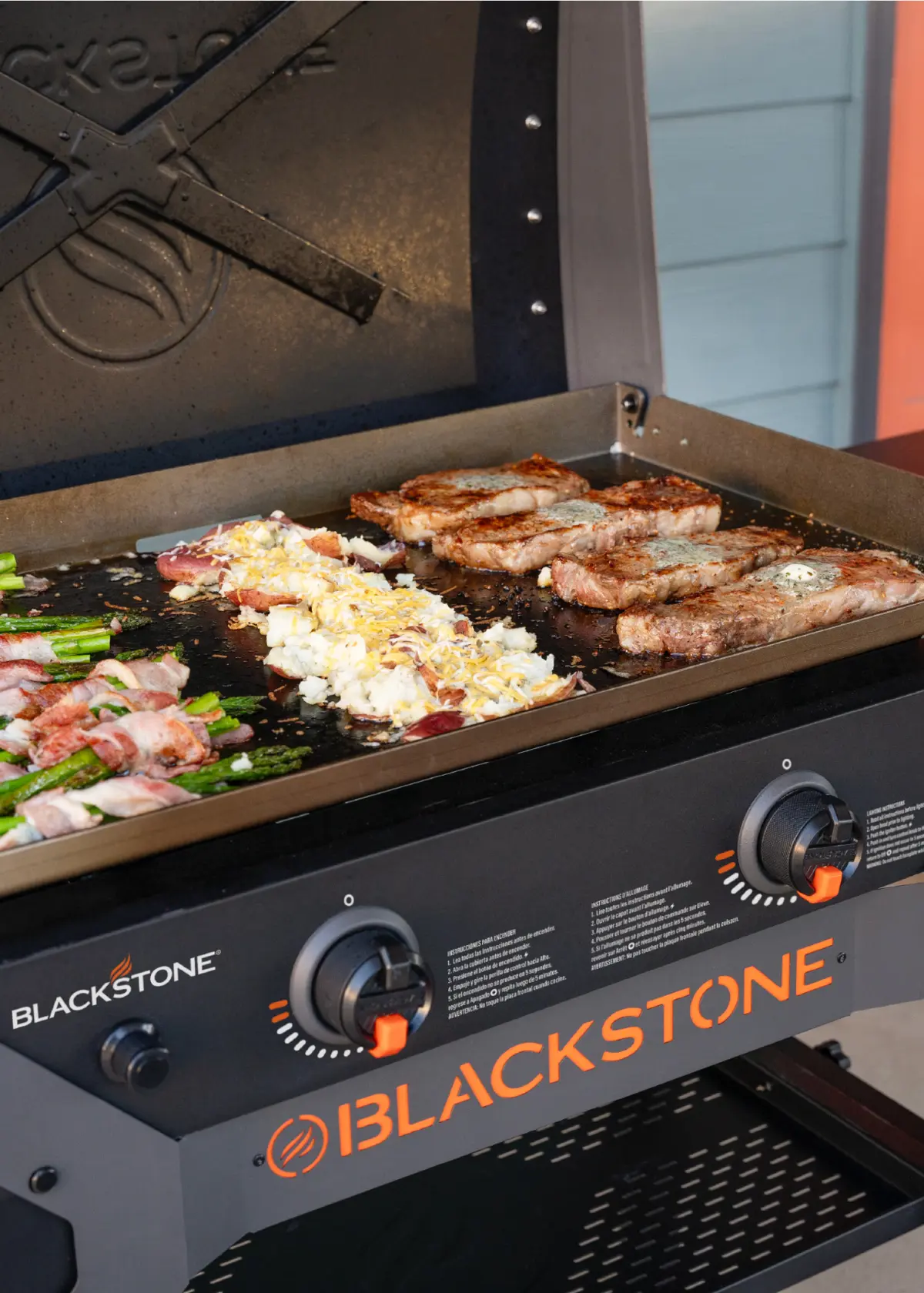 A photo of 28" Iron Forged Blackout Griddle Cooking Station with Hood