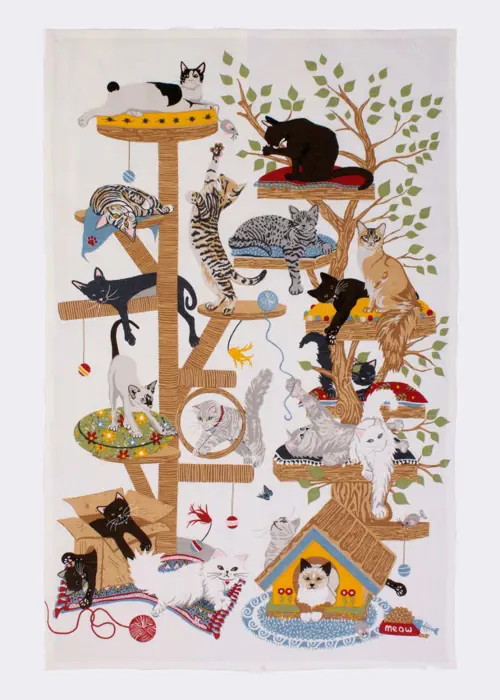 A photo of Moggie Mayhem Cotton Tea Towel