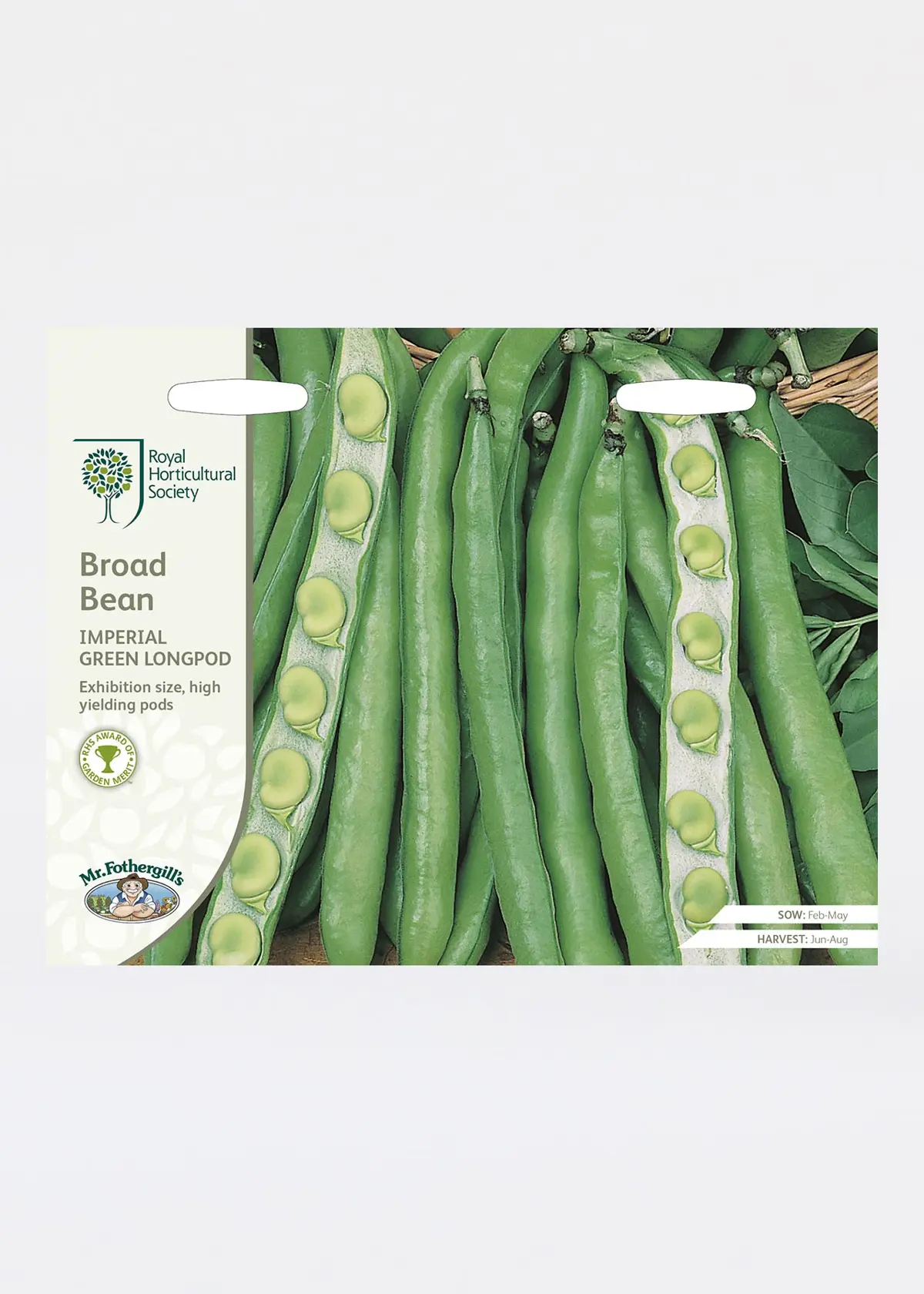 A photo of Rhs Broad Bean Imperial Green Longpod Seeds