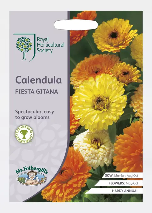 A photo of RHS Calendula Fiesta Gitana Seeds