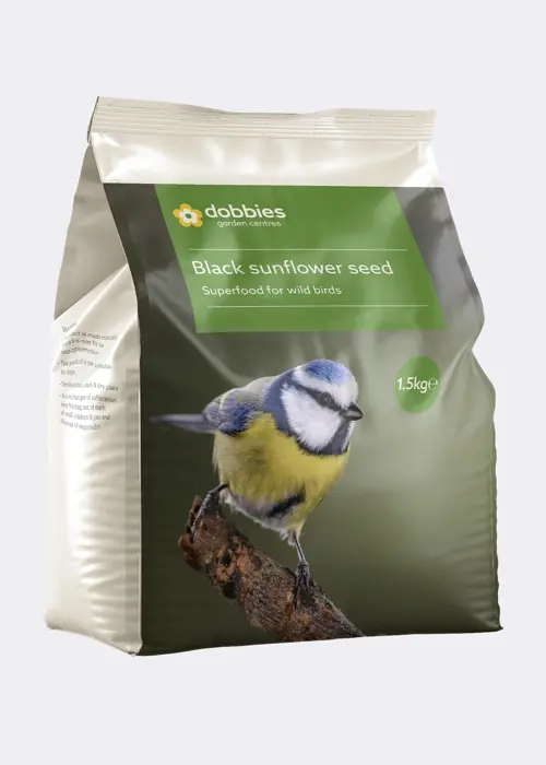 A photo of Dobbies Black Sunflower Hearts 1.5kg