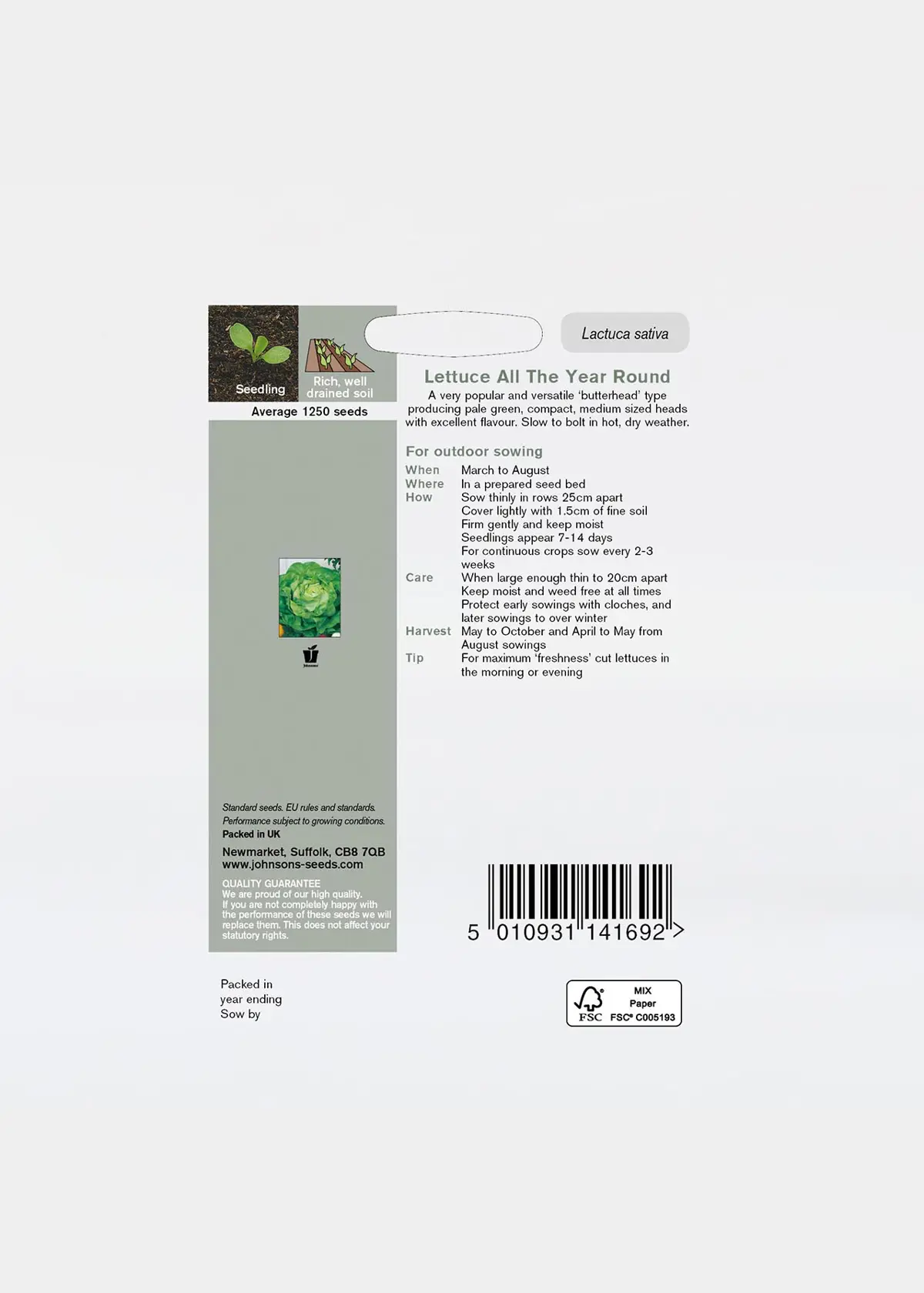 A photo of Lettuce All The Year Round Seeds
