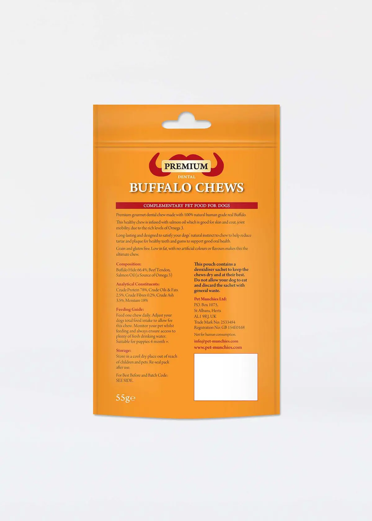 A photo of Pet Munchies Buffalo Chews 4pk