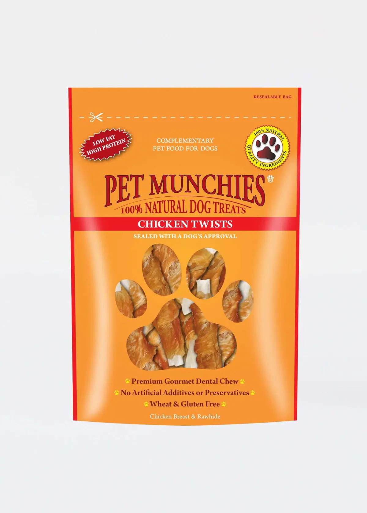 A photo of Pet Munchies Chicken Twists 80g