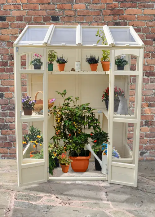 Victorian Tall Wall Greenhouse with Auto Vent