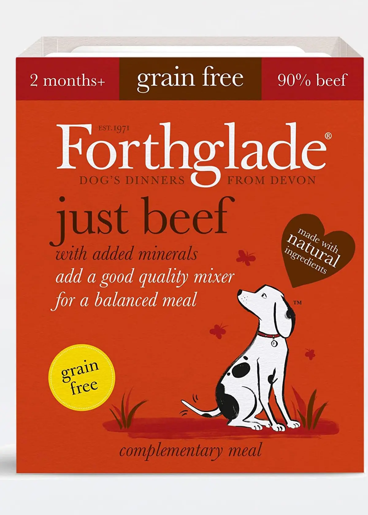 A photo of Forthglade Just Beef (Grain Free) 395g