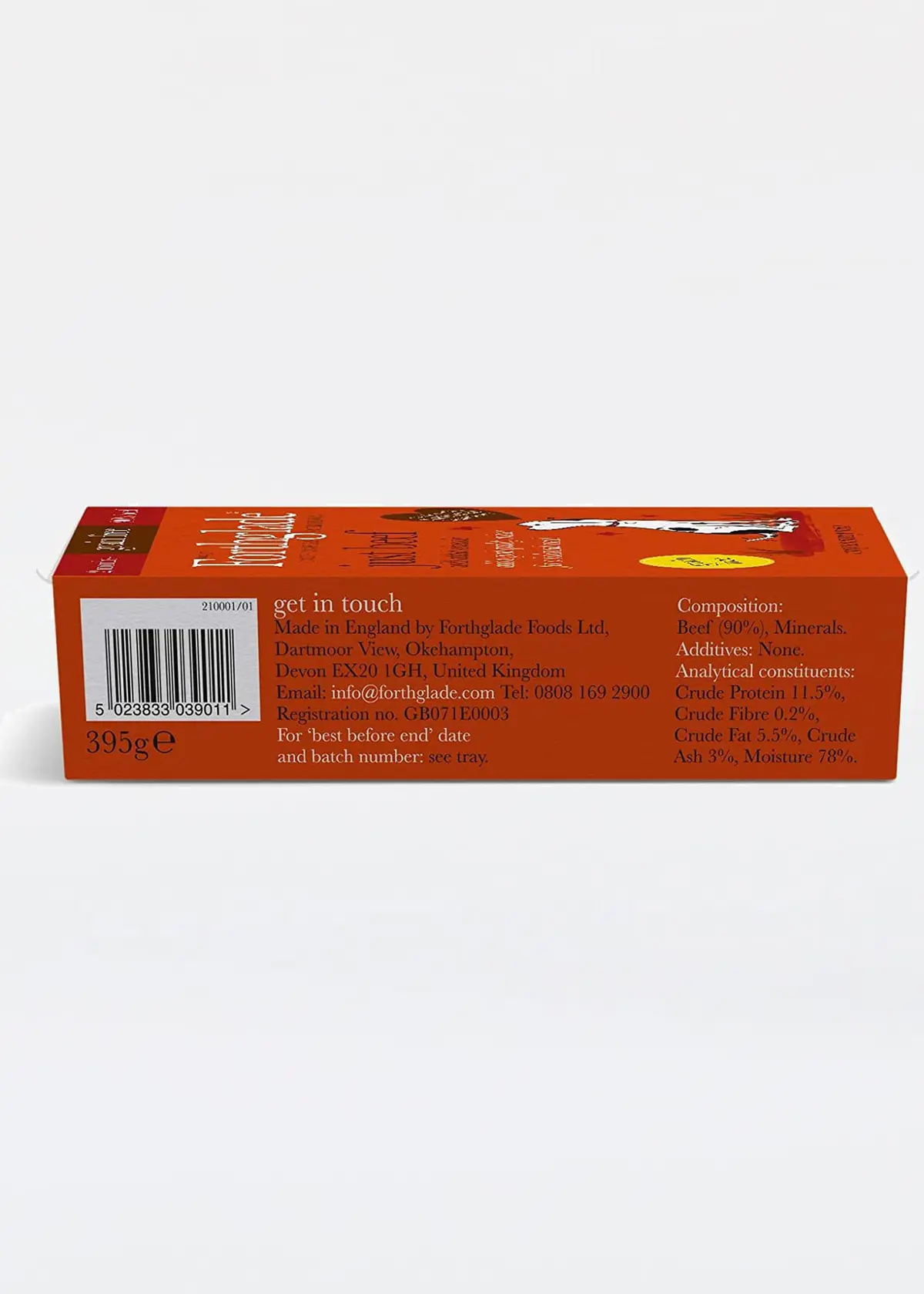 A photo of Forthglade Just Beef (Grain Free) 395g