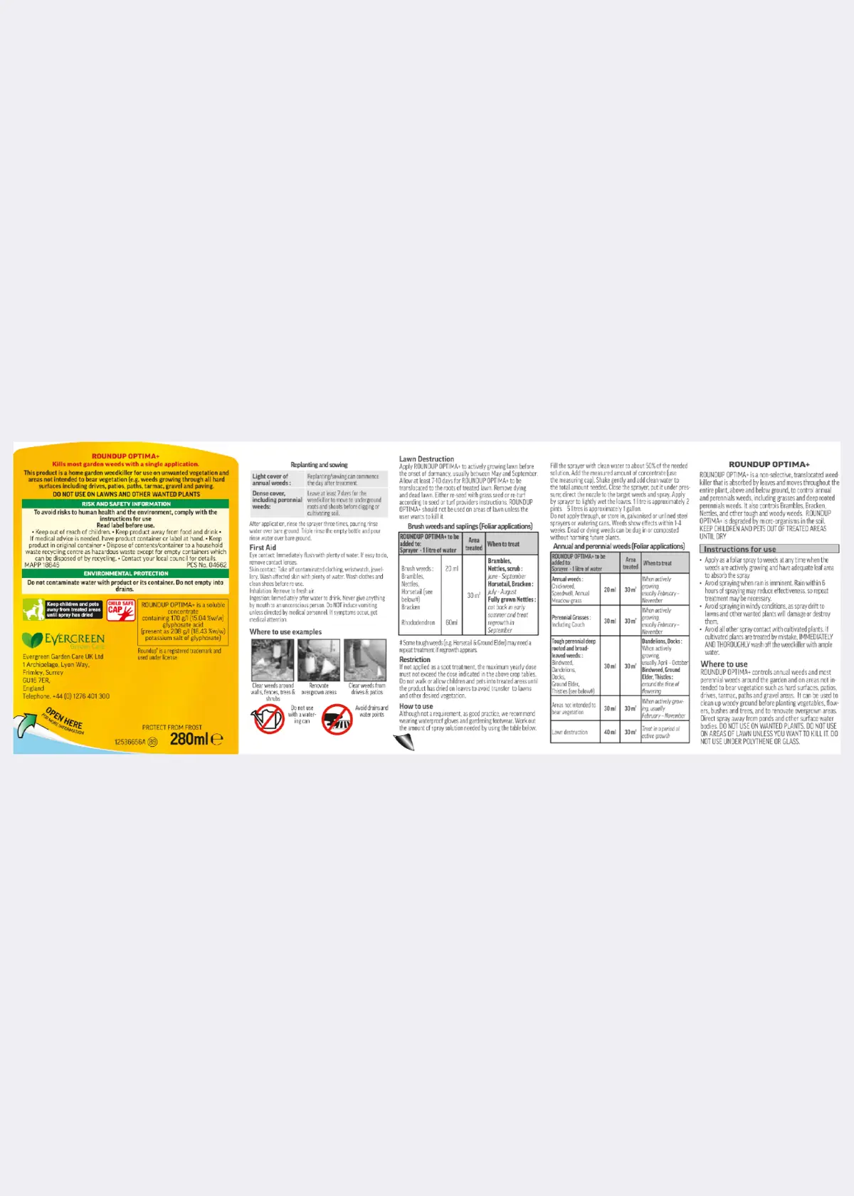 A photo of Roundup Total Concentrate Weedkiller 280ml