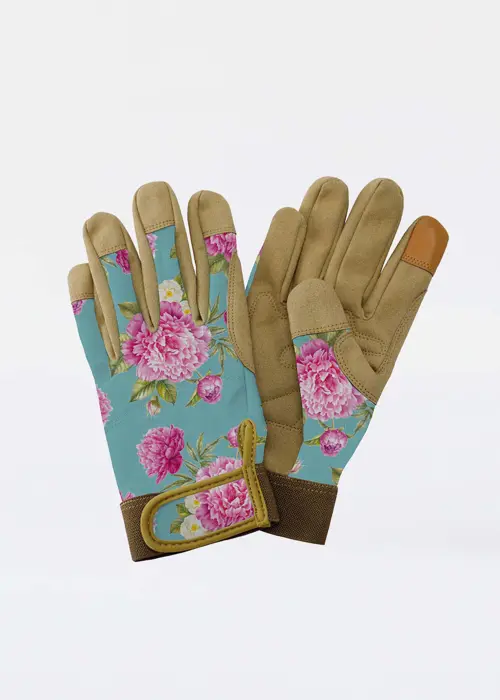 Premium Comfort Gardening Gloves Small Peony Aqua