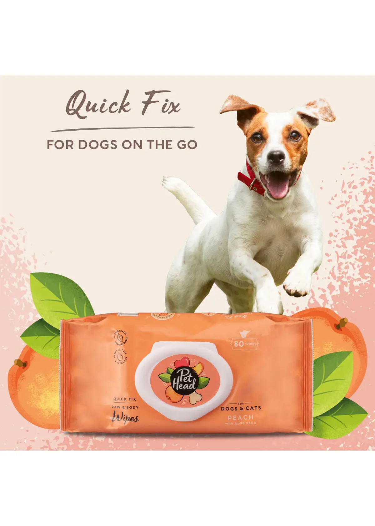 A photo of Pet Head Quick Fix Wipes 80pk