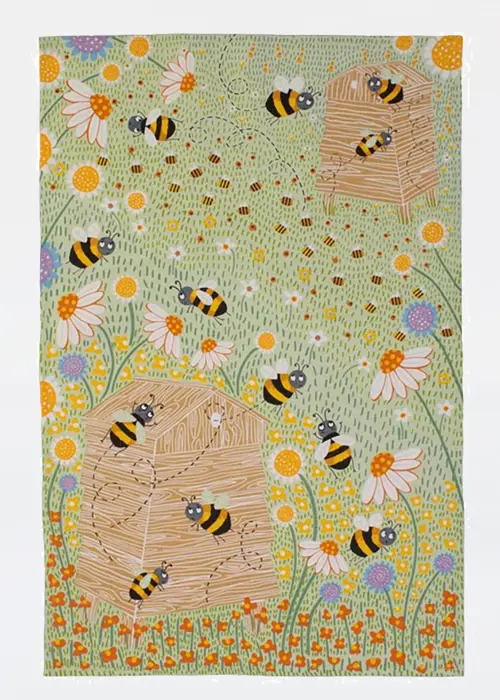 A photo of Daisy Bees Cotton Tea Towel