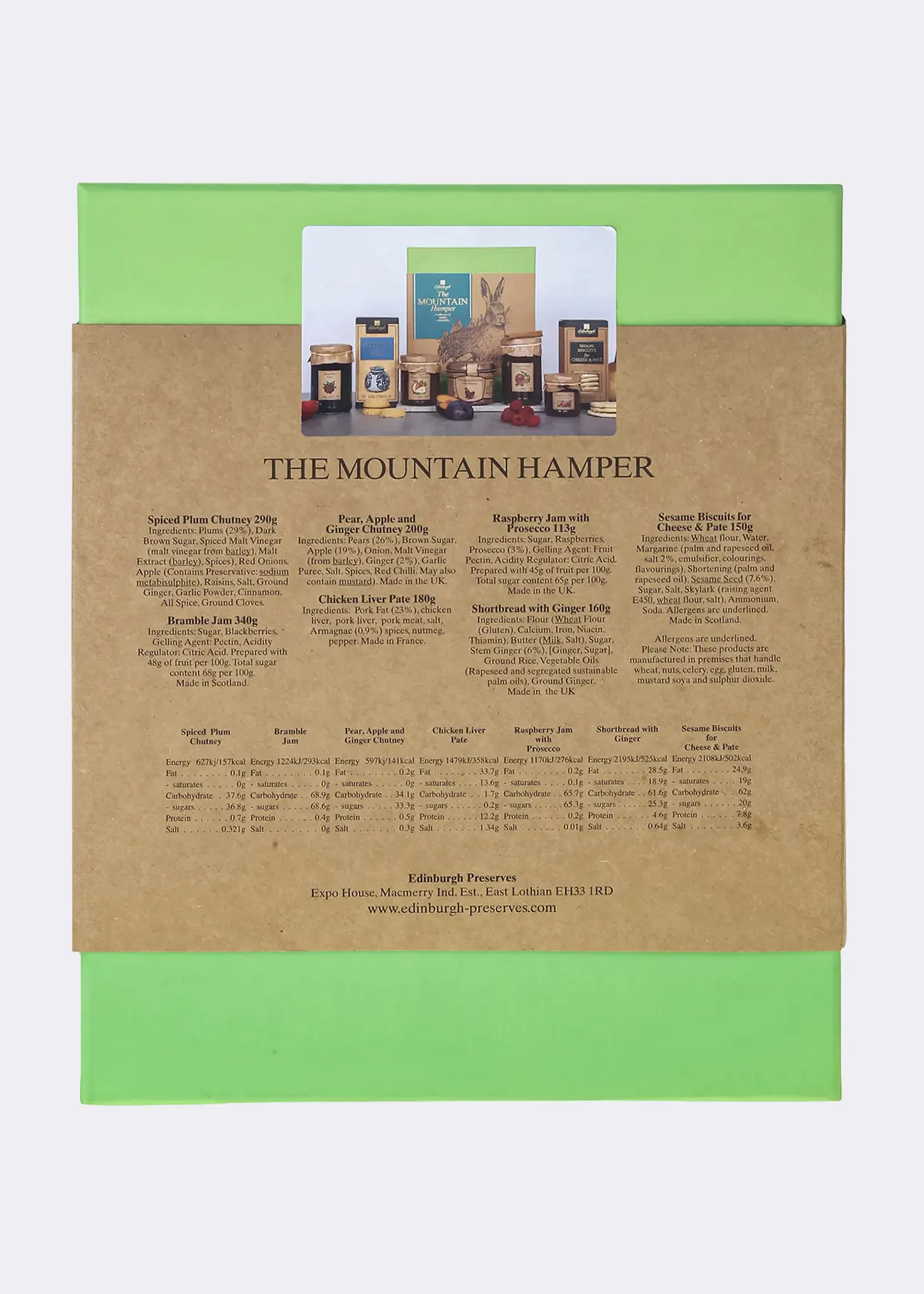A photo of Edinburgh Preserves The Mountain Hamper Gift Set