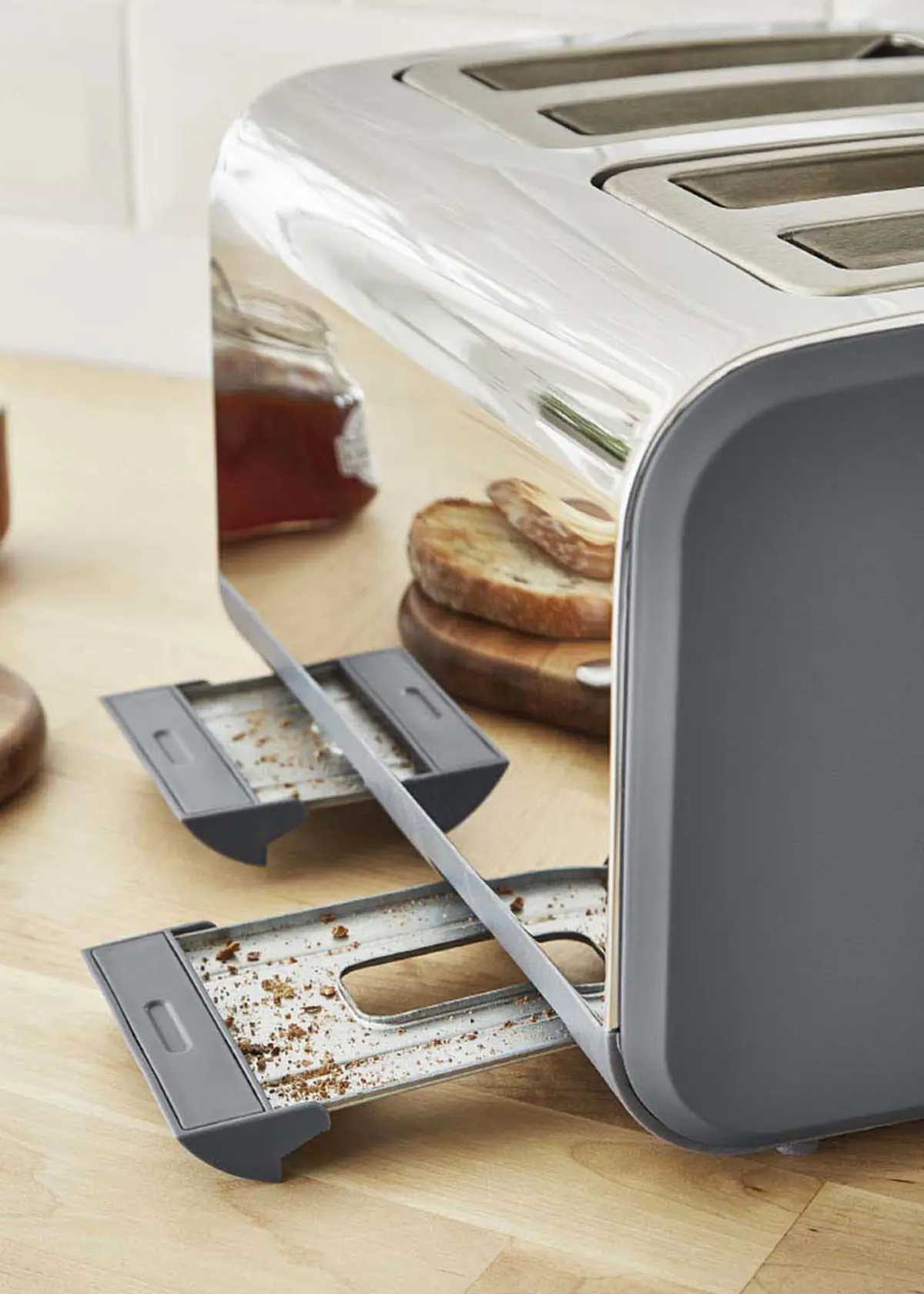 A photo of 4 Slice Nordic Toaster Grey