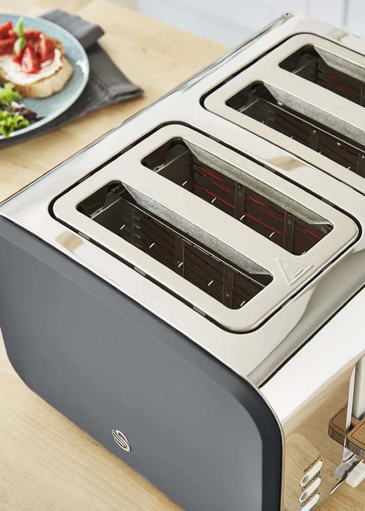 A photo of 4 Slice Nordic Toaster Grey