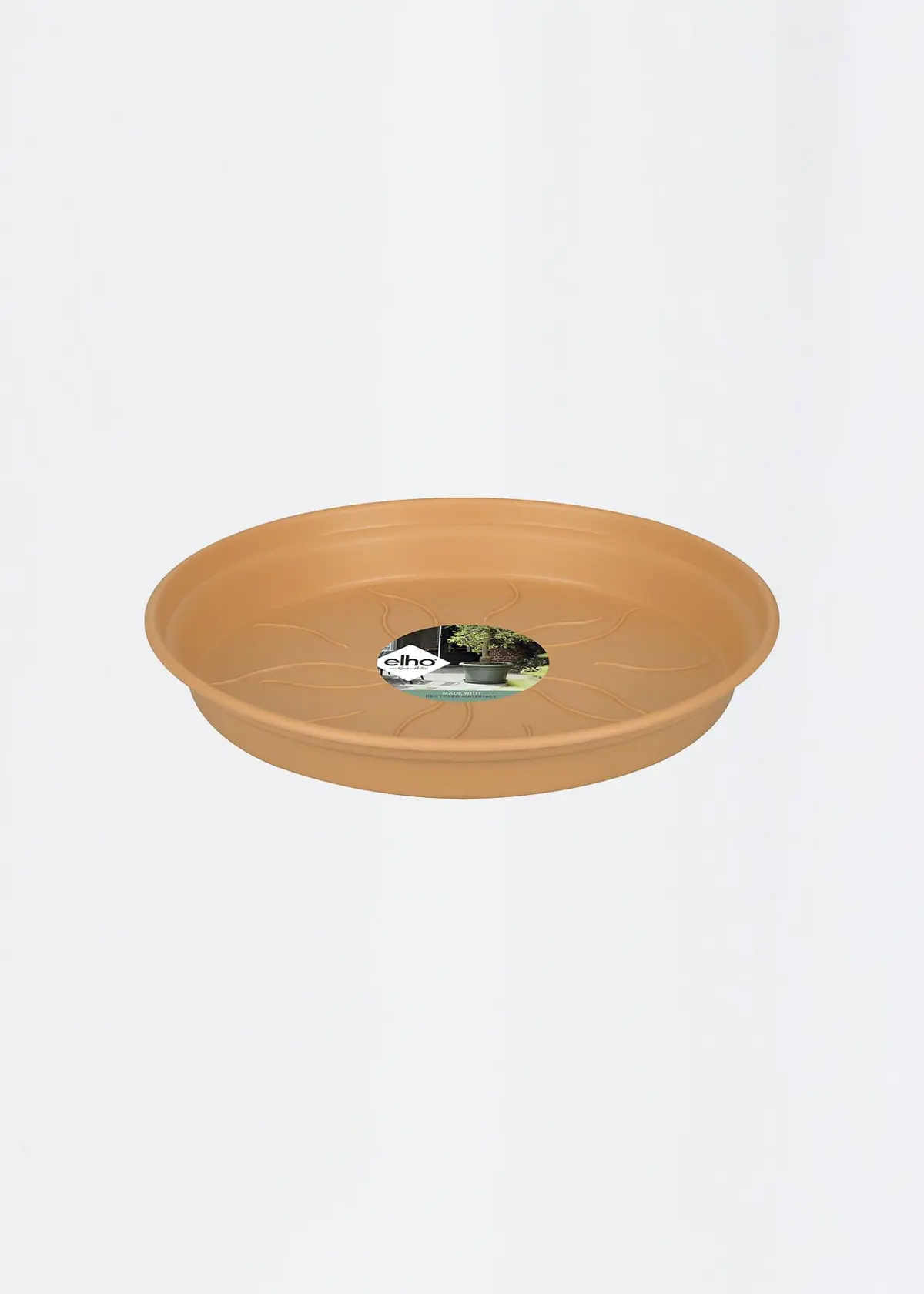 A photo of Elho Green Basics Saucer 10cm Terra