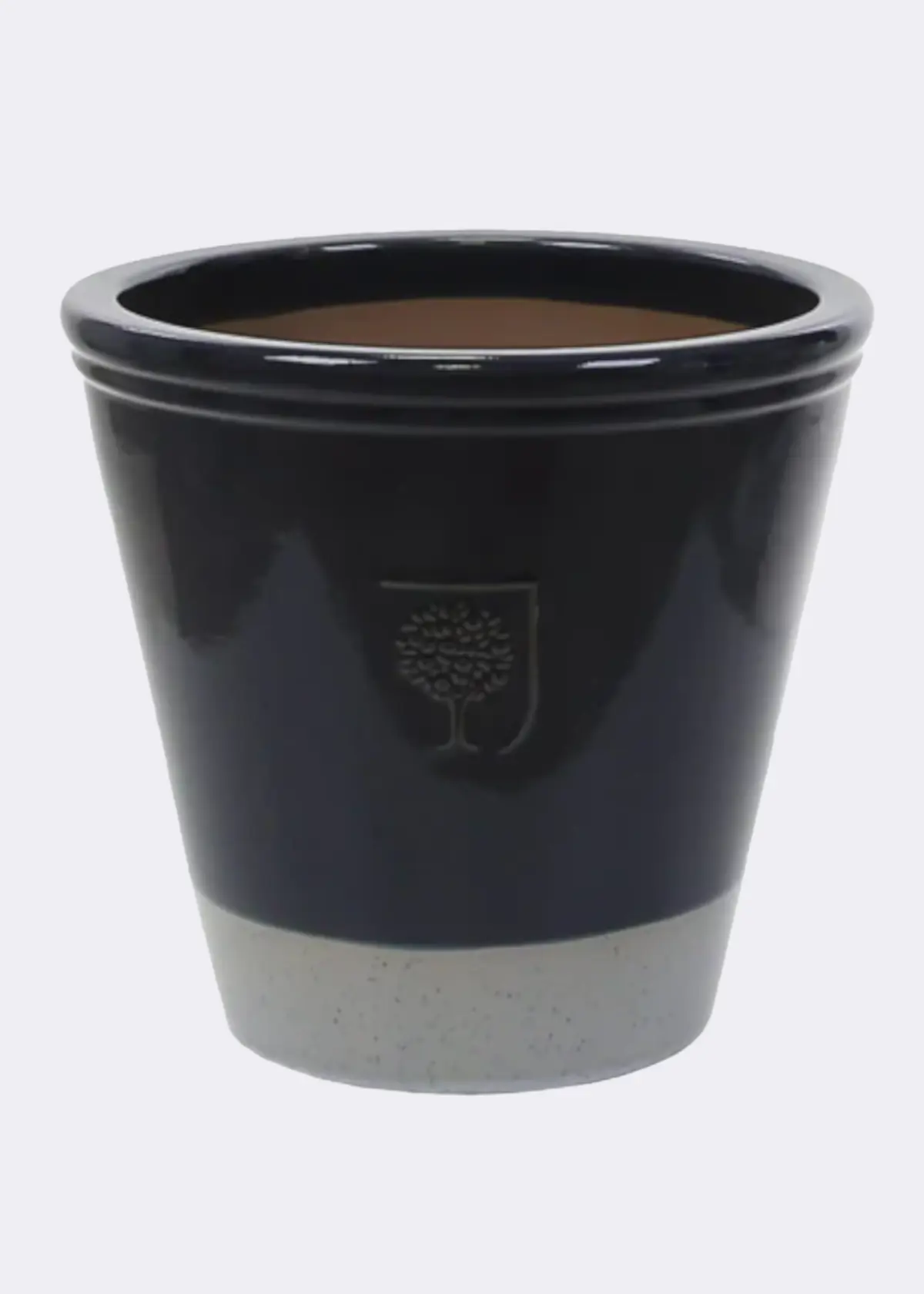 A photo of Rhs Bridge Cylinder Pot 33cm Blue