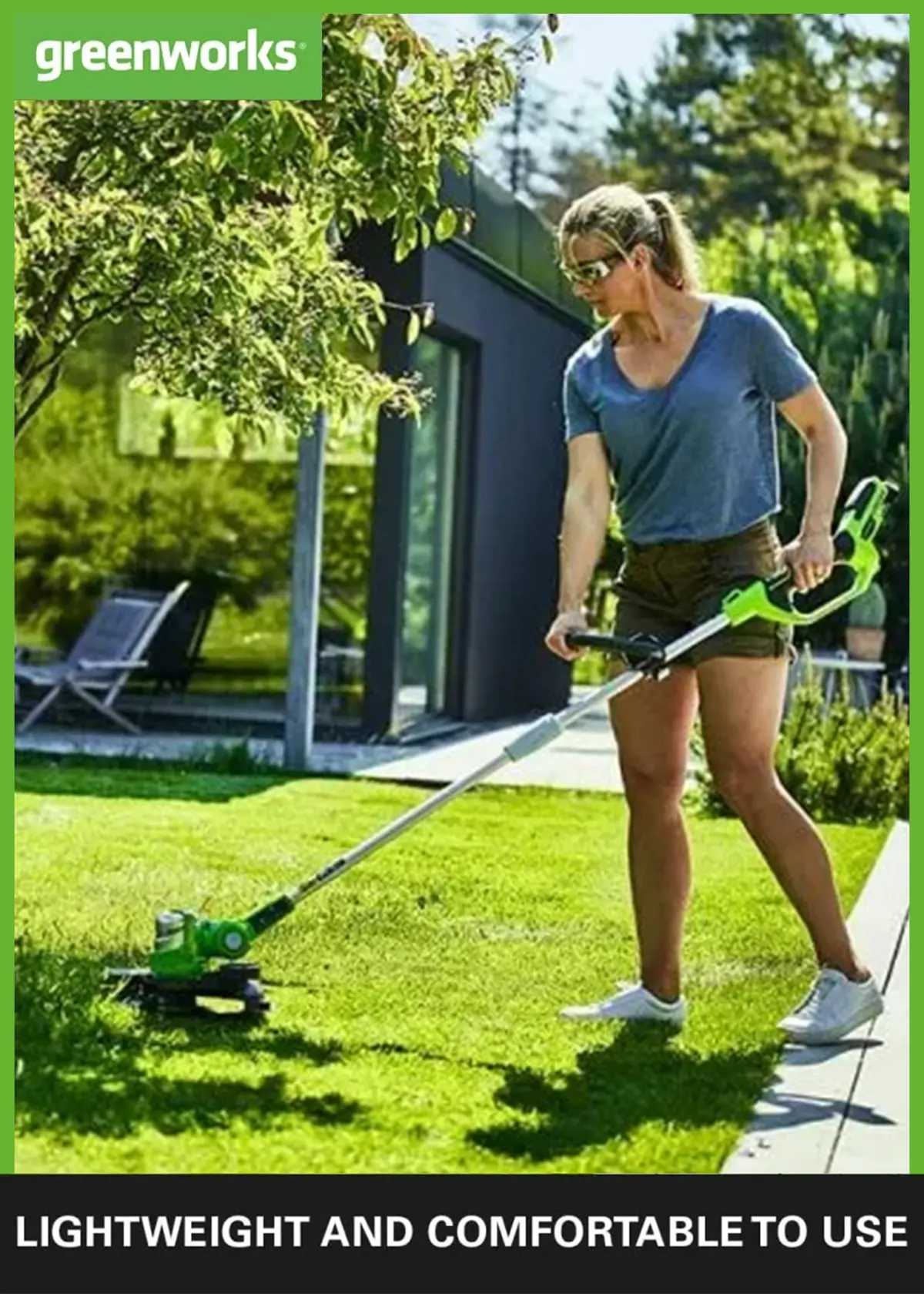 A photo of Greenworks 24V Line Trimmer with Battery and Charger